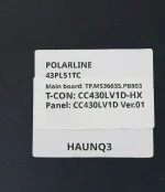 POLARLINE 43PL51TC CC430LV1D Ver.01 CCPD-XR425-001 V1.0